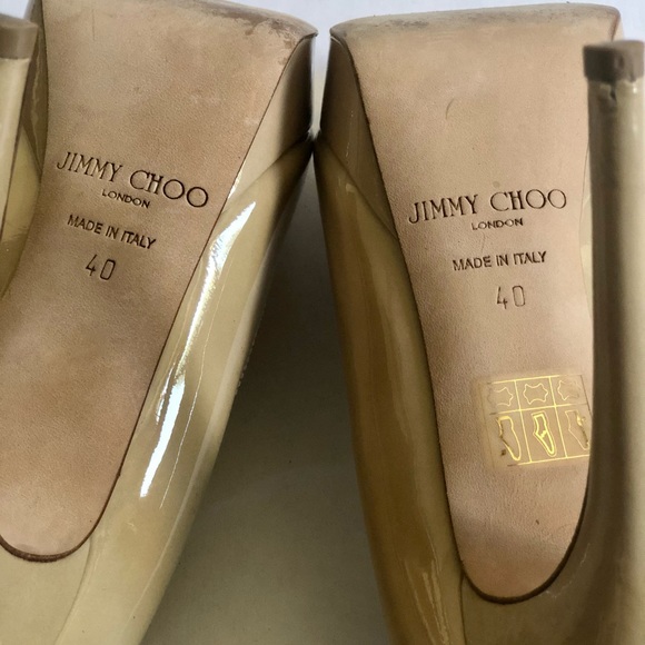 Jimmy Choo Cosmic Patent Nude Platform Pumps - Picture 10 of 13